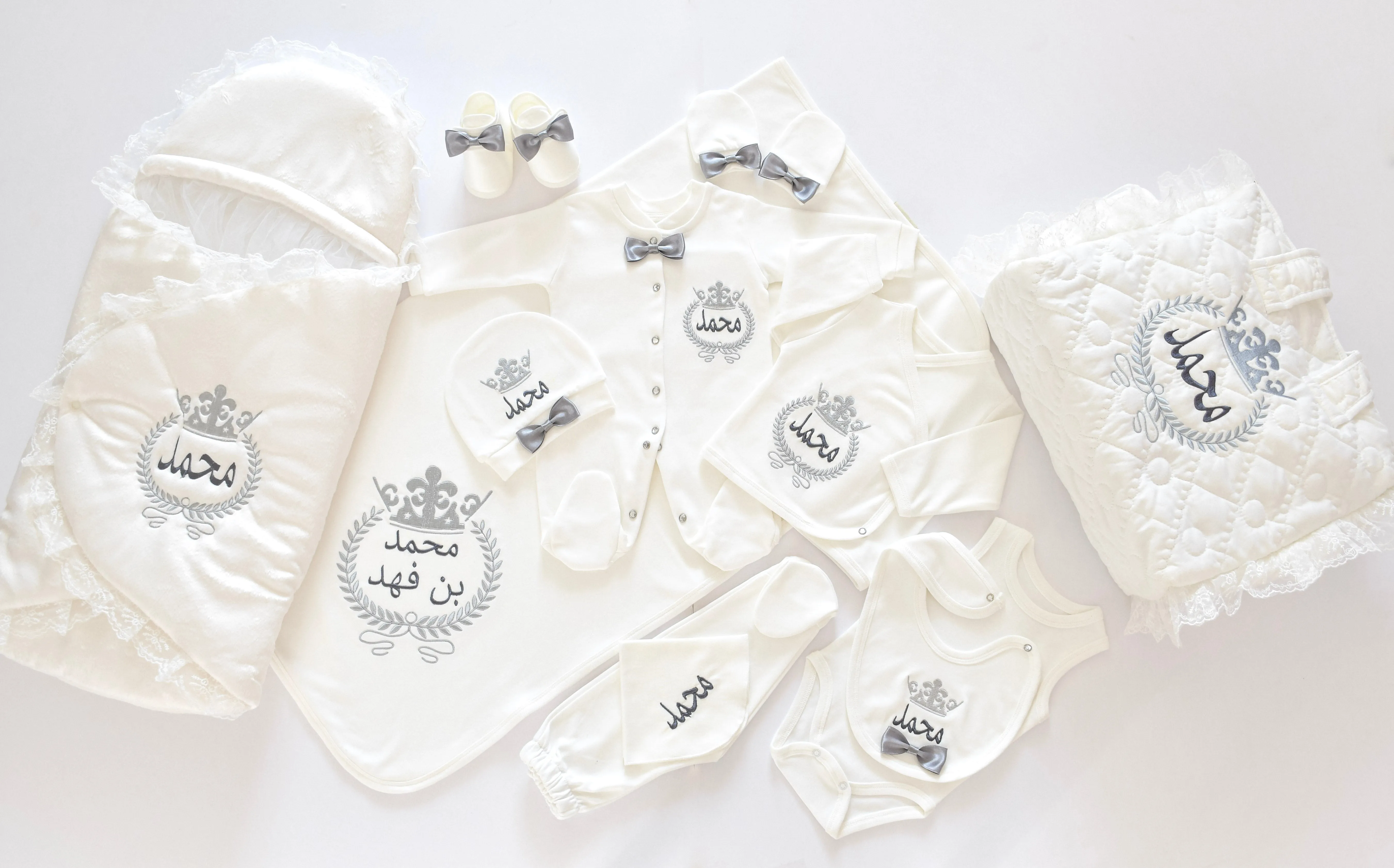 Personalised Embroidered Complete Baby Boy Set