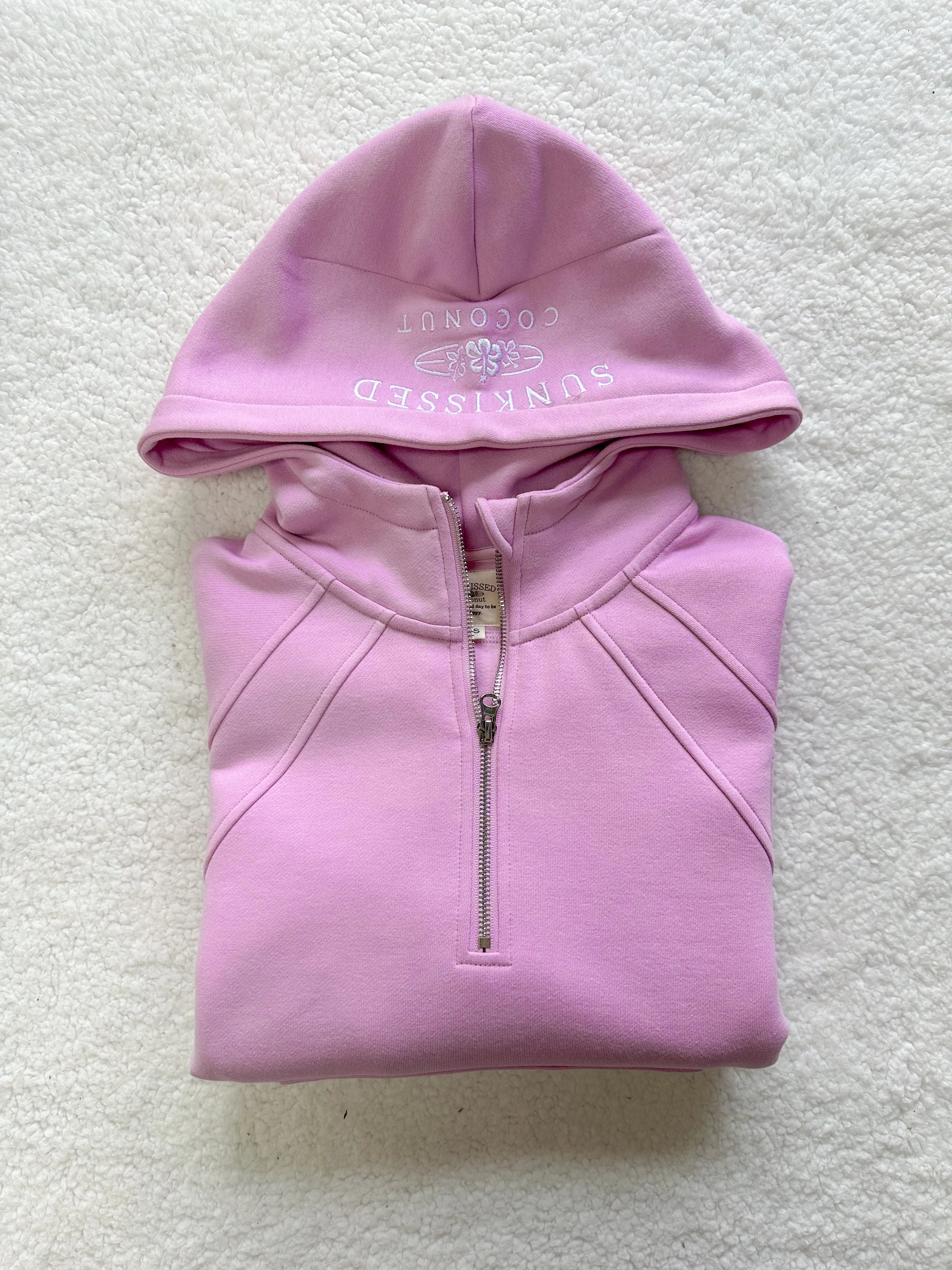 Pilates Detailed Waist Length Quarter Zip Hoodie