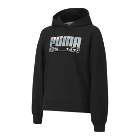 Puma girls hoodie with silver print Alpha 583303 01 black