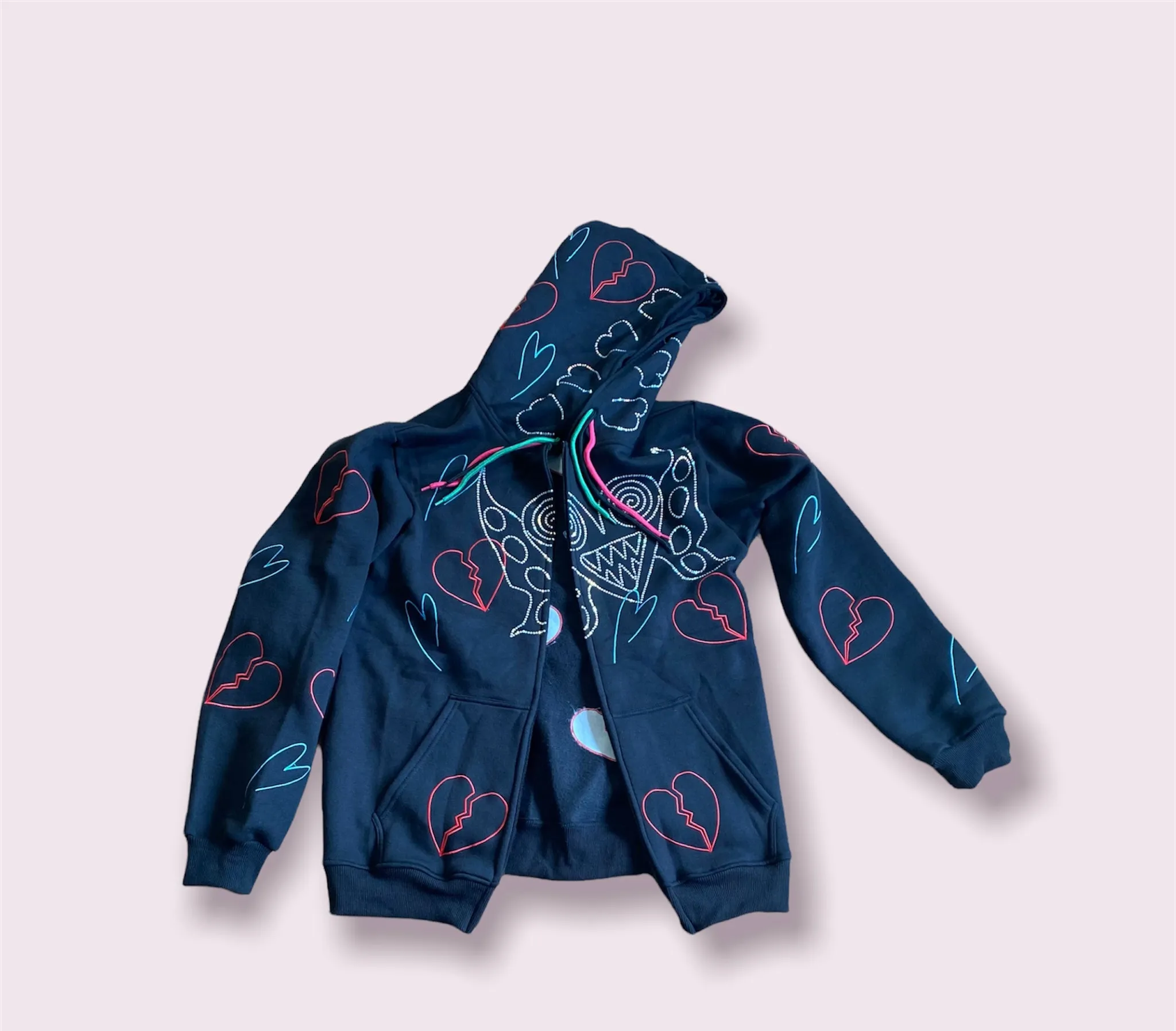 Rhinestone Graphic Hoodie