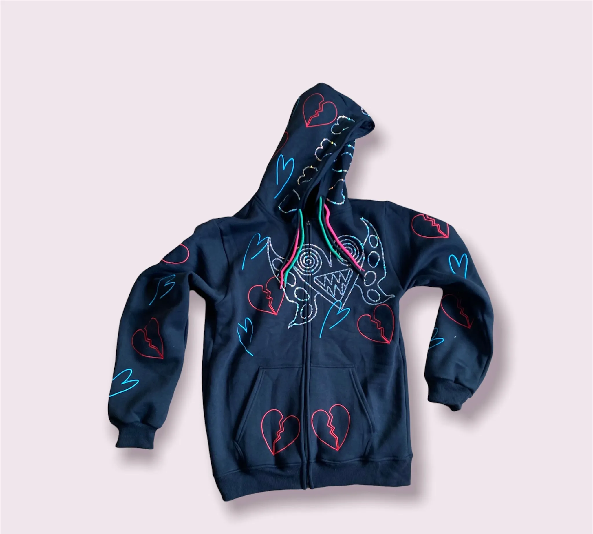 Rhinestone Graphic Hoodie