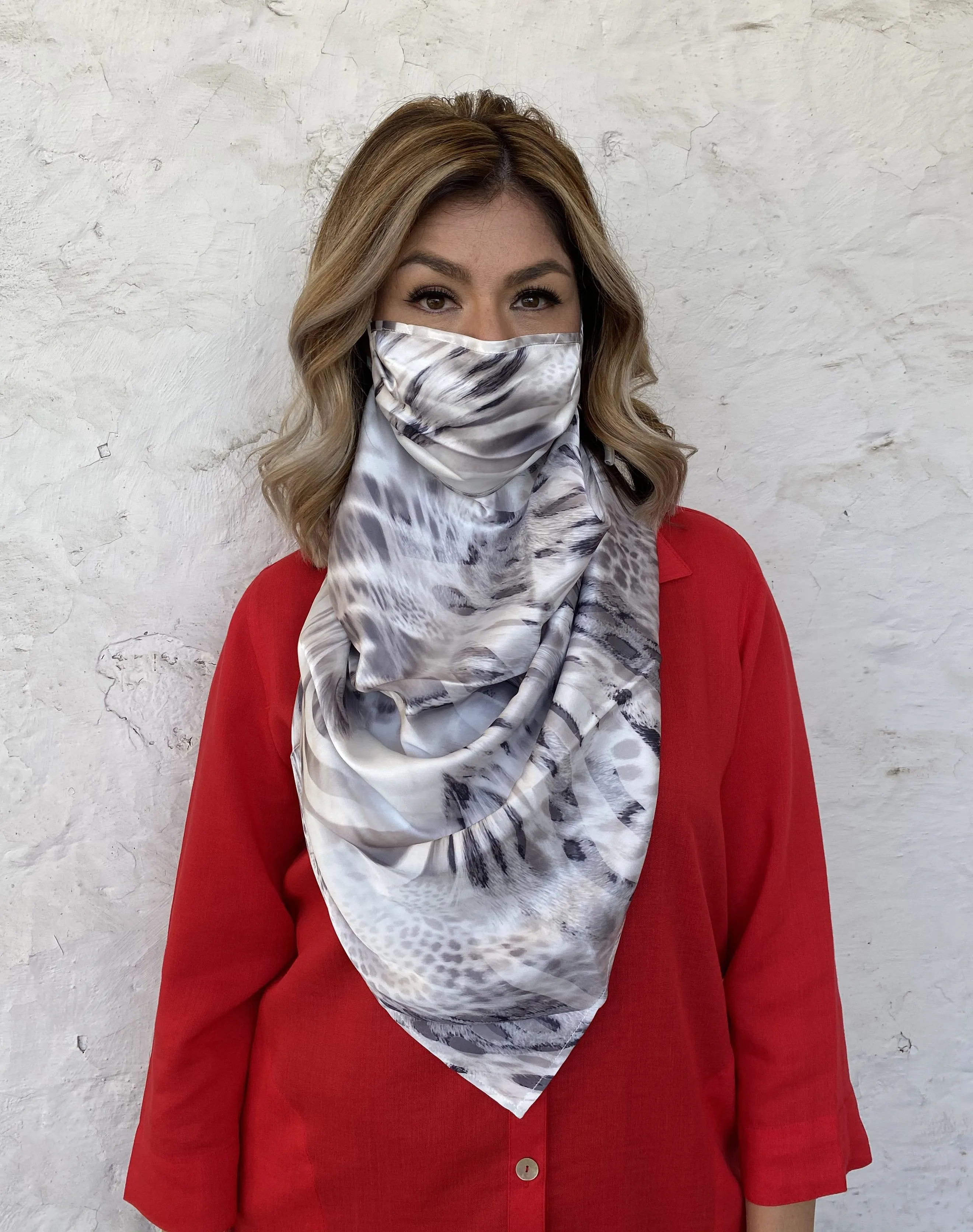 Silks by Fridaze Premium Face Masks Scarf - Brown Animal