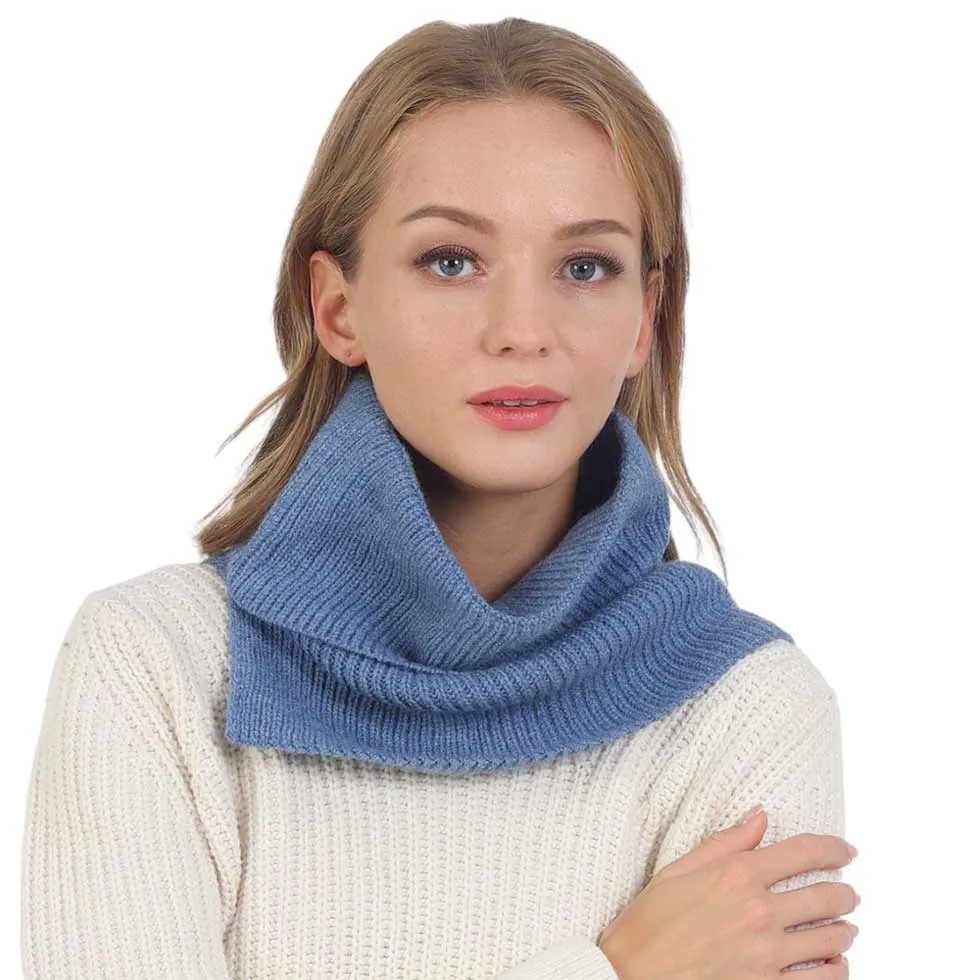 Solid Knit Snood Scarf