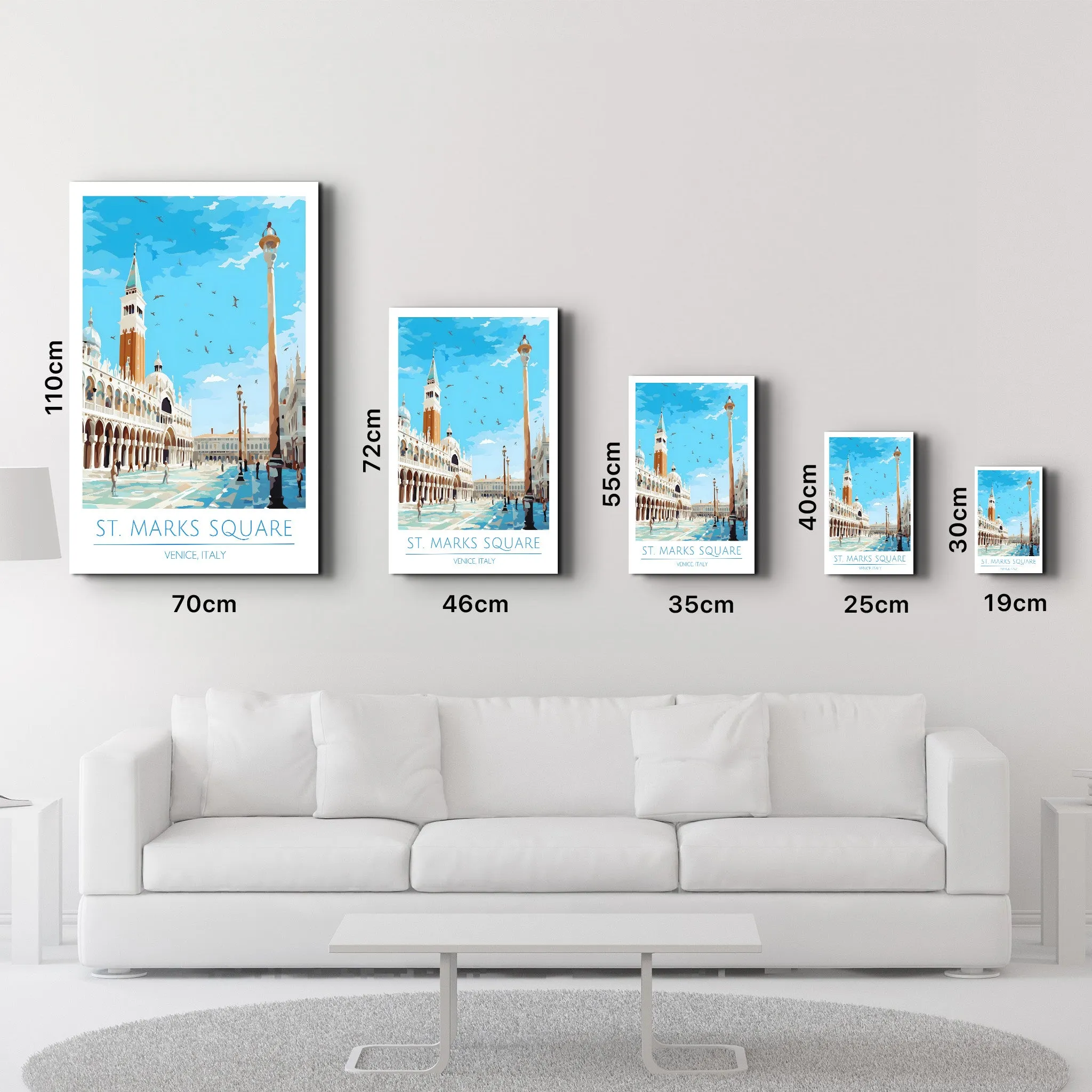 St. Marks Sqaure-Venice Italy-Travel Posters | Glass Wall Art