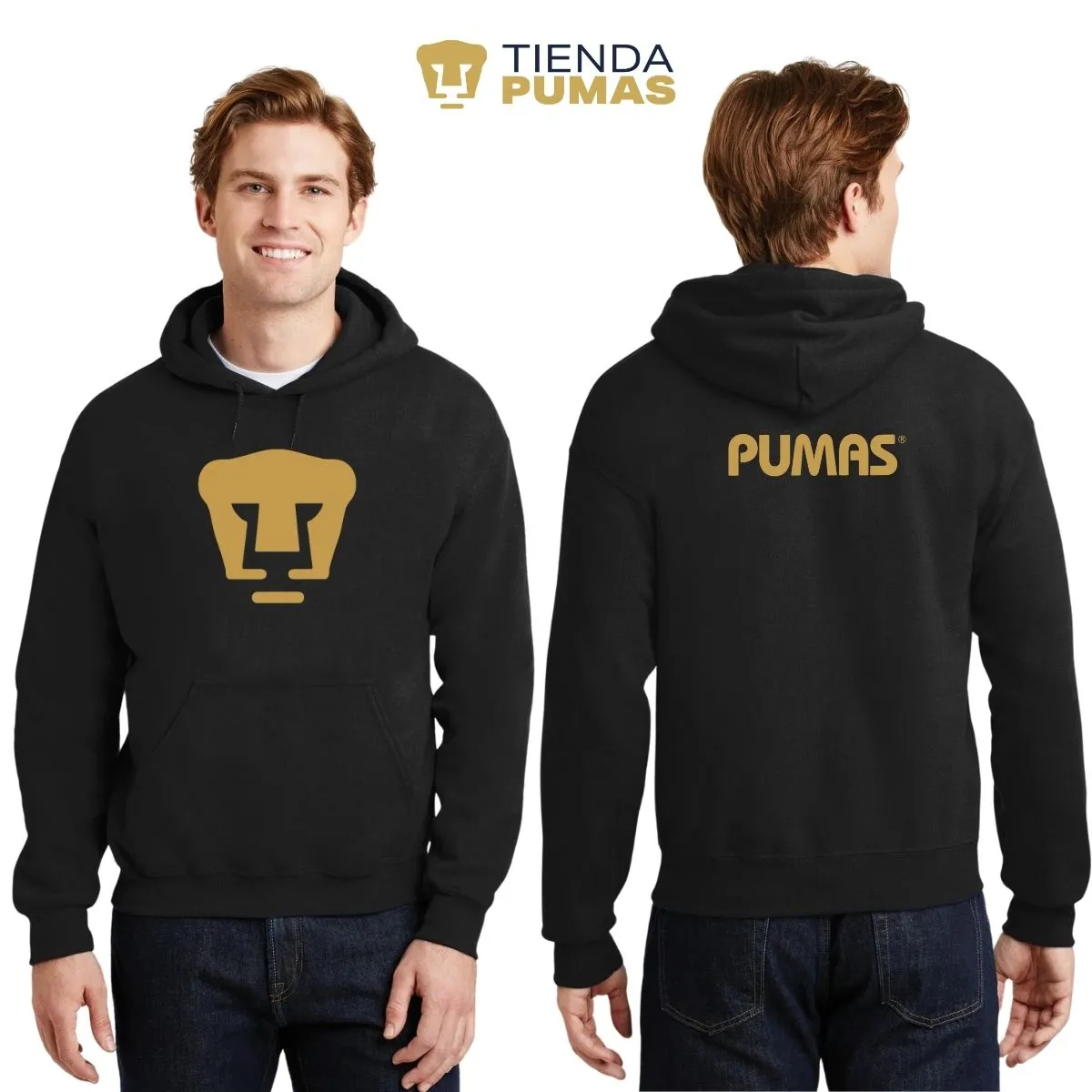 Sudadera para Hombre Hoodie Pumas UNAM Logo Dorado