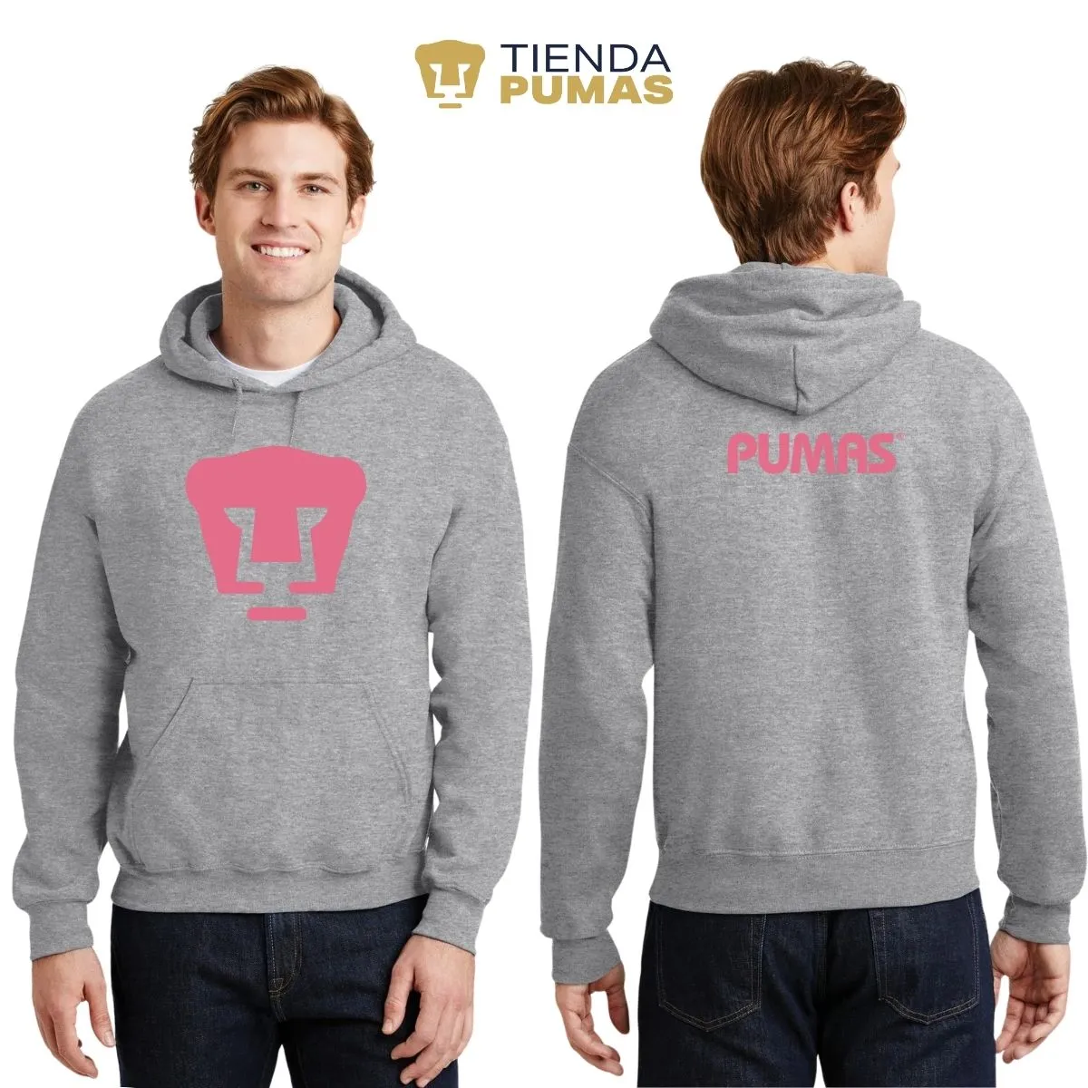 Sudadera para Hombre Hoodie Pumas UNAM Logo Rosa