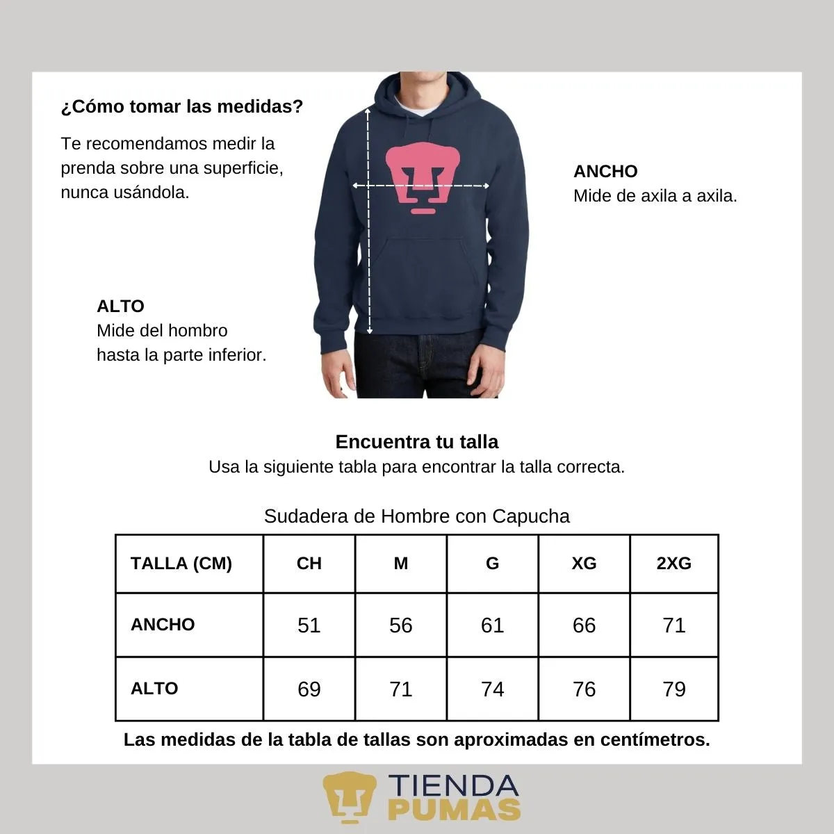 Sudadera para Hombre Hoodie Pumas UNAM Logo Rosa