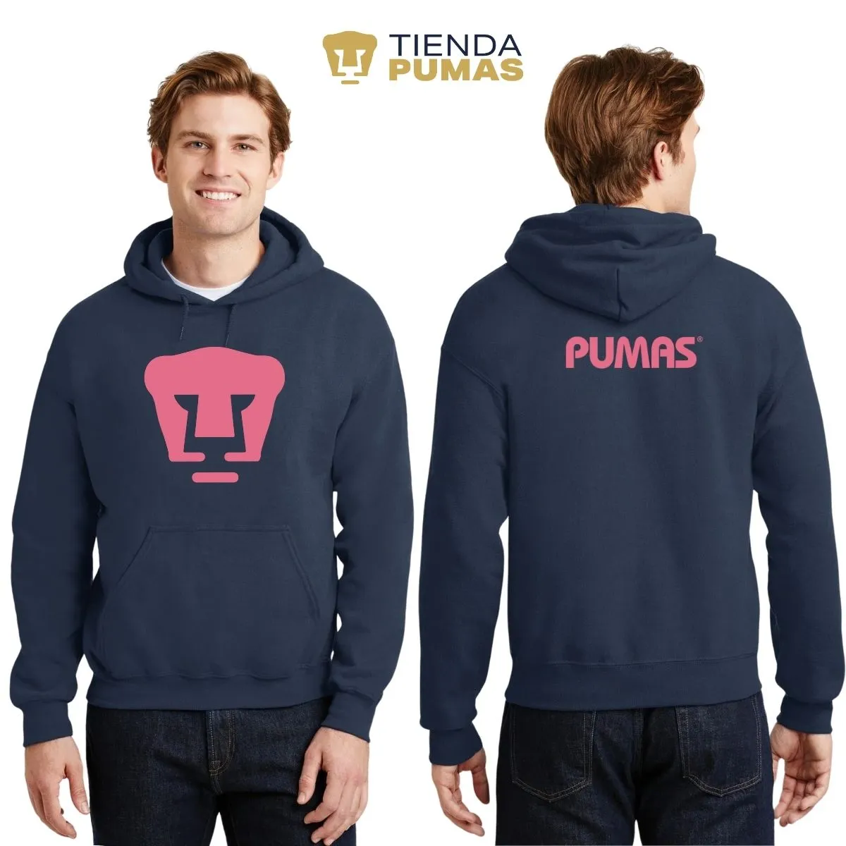 Sudadera para Hombre Hoodie Pumas UNAM Logo Rosa