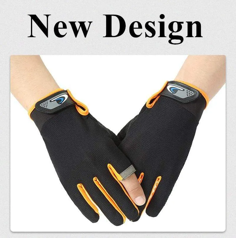 Summer Cycling Gloves Men Mesh Breathable Thin Fishing Gloves Anti Slip Half Finger Sports Bicycle Gloves