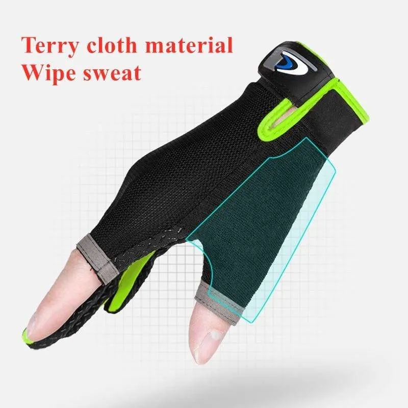 Summer Cycling Gloves Men Mesh Breathable Thin Fishing Gloves Anti Slip Half Finger Sports Bicycle Gloves