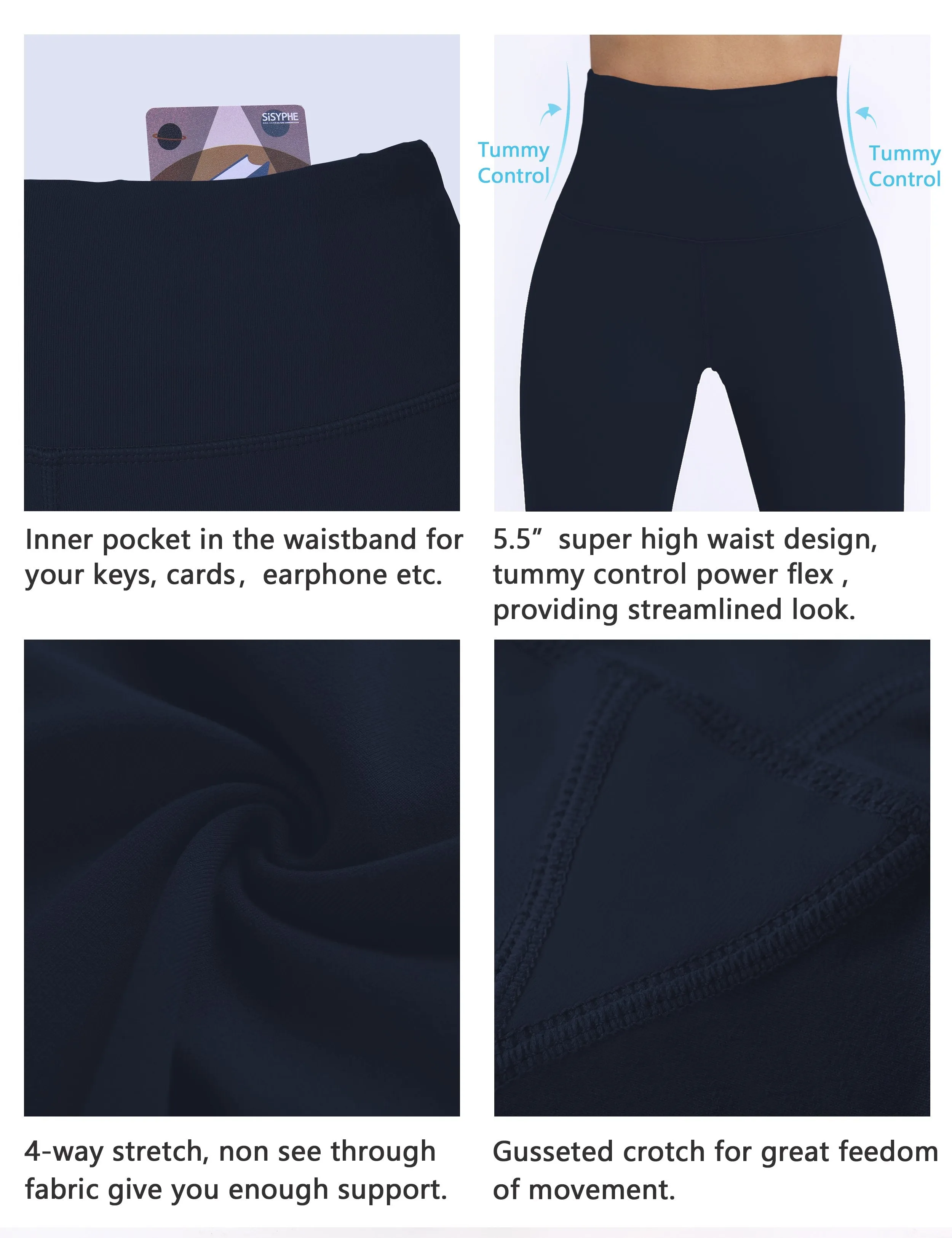 Super High Waist Yoga Pants darknavy ins