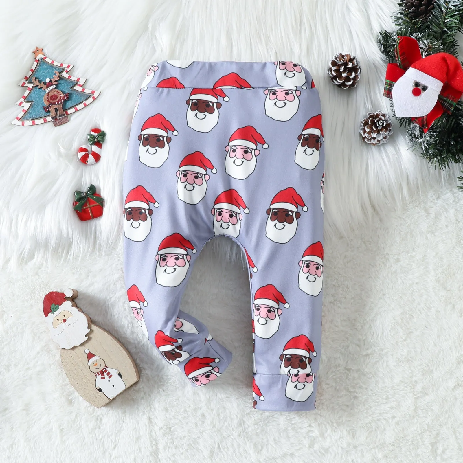 Toddler Boys Cartoon Letter Print Sweatshirt Pants Christmas Set