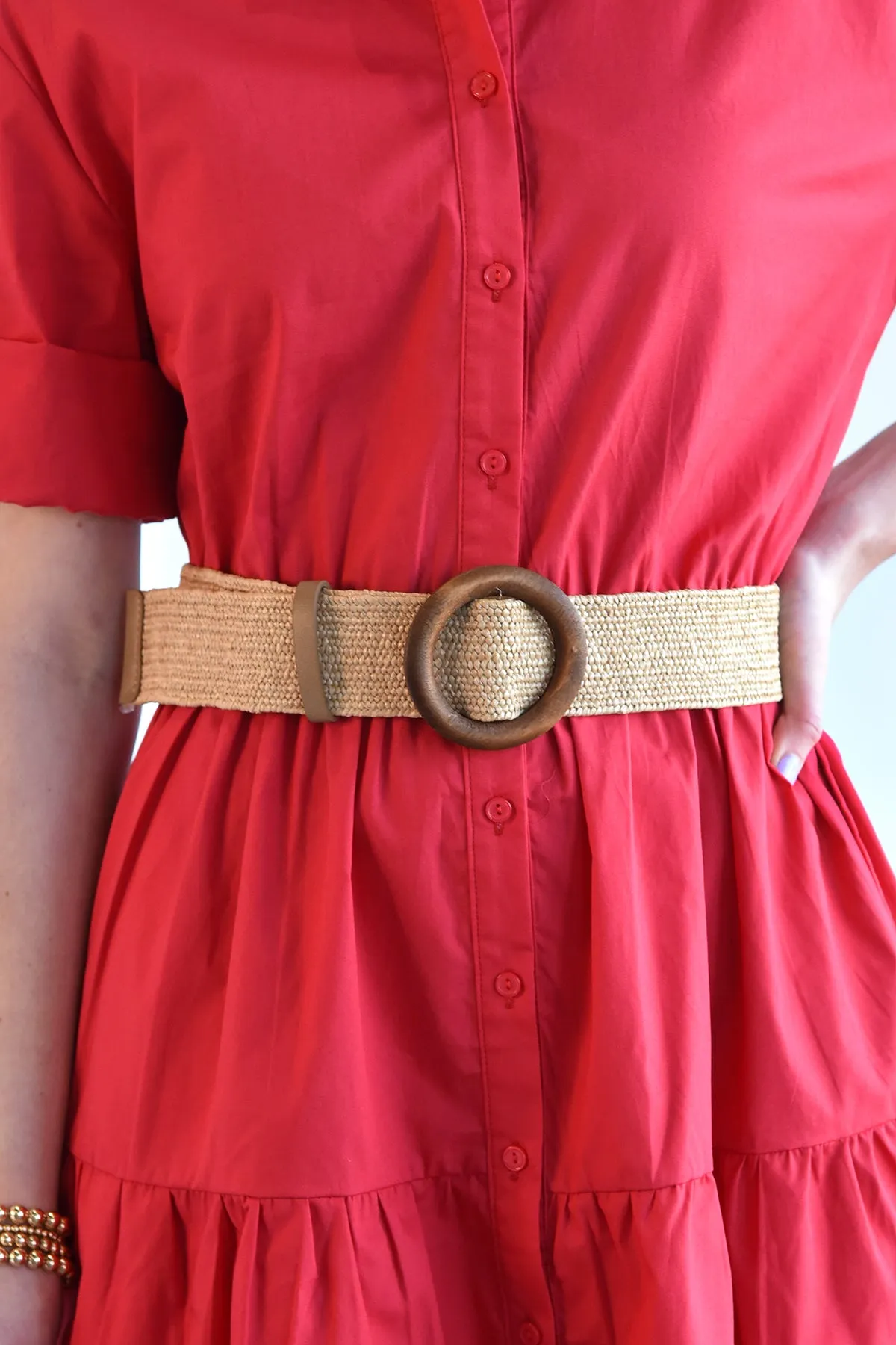 WOOD CIRCLE BELT -NATURAL