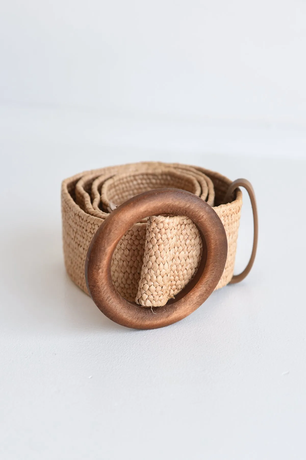 WOOD CIRCLE BELT -NATURAL