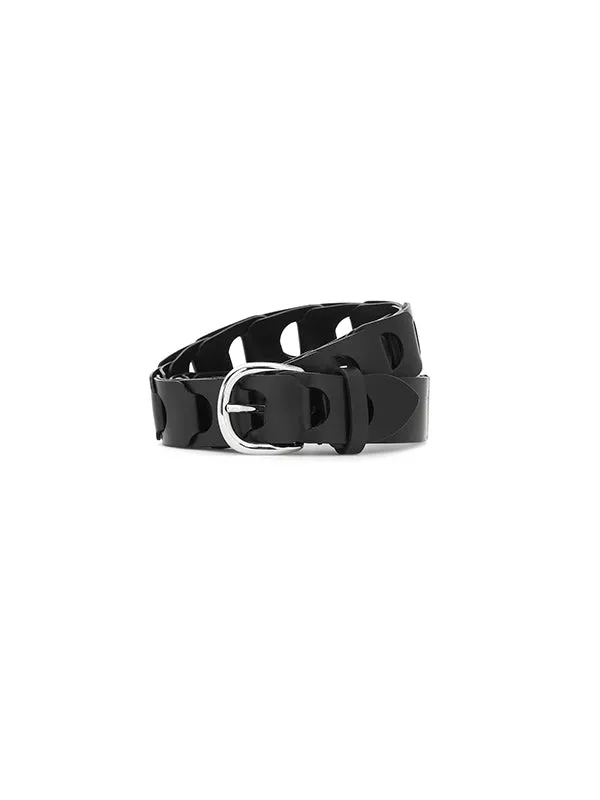 Zak Belt in Black/Silver