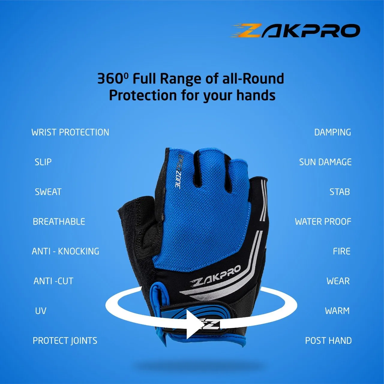 ZAKPRO Cycling Gloves - Hybrid Series